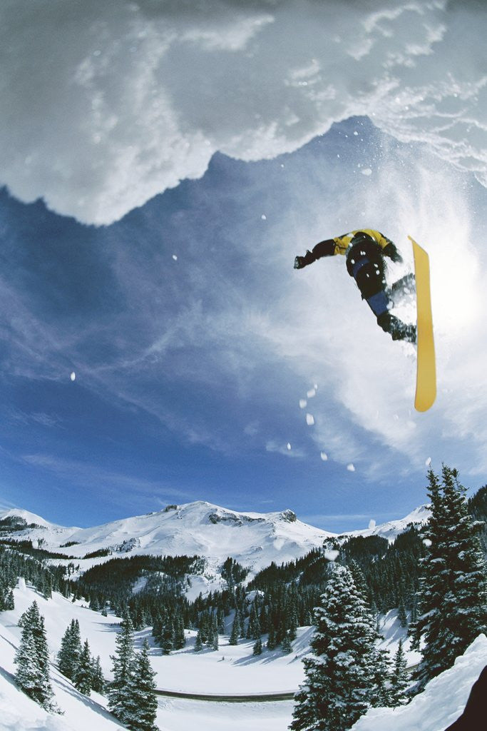 Detail of Snowboarder Performing Jump by Corbis