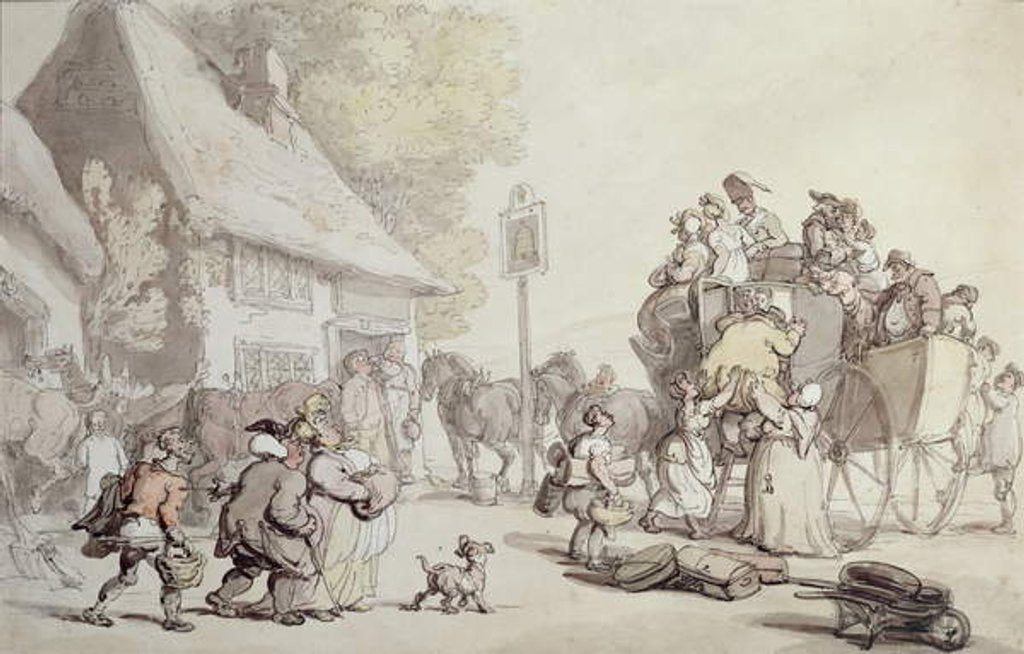 Detail of Outside the Inn by Thomas Rowlandson