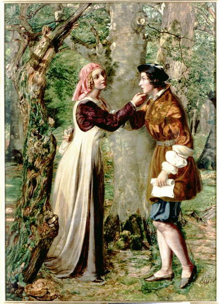 Detail of Celia Telling Rosalind that Orlando is in the Forest by Edward Rainford