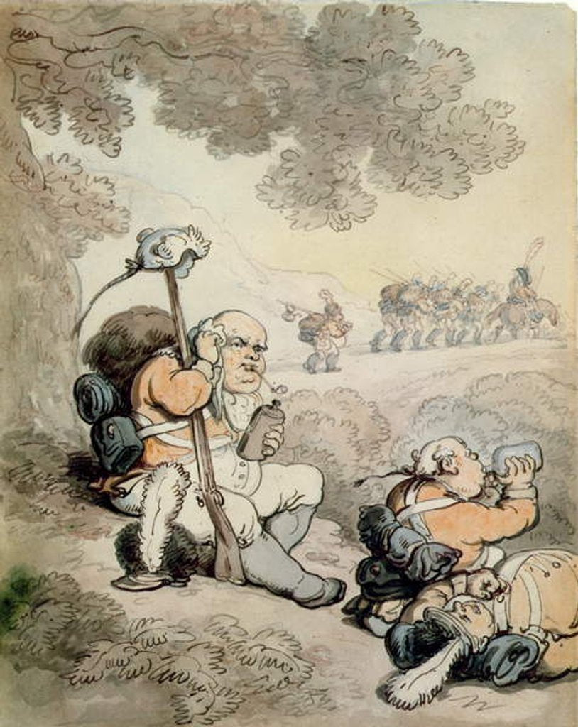 Detail of Light Infantry Volunteers, 1804 by Thomas Rowlandson