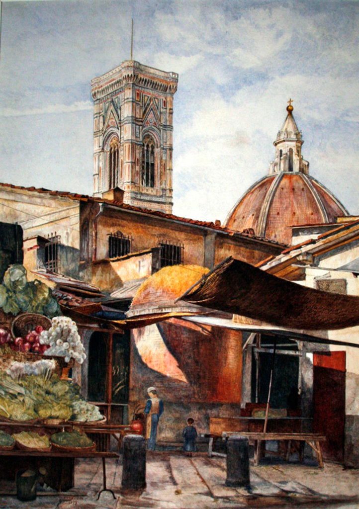 Detail of Near the Duomo, Florence, 1878 by Henry Roderick Newman