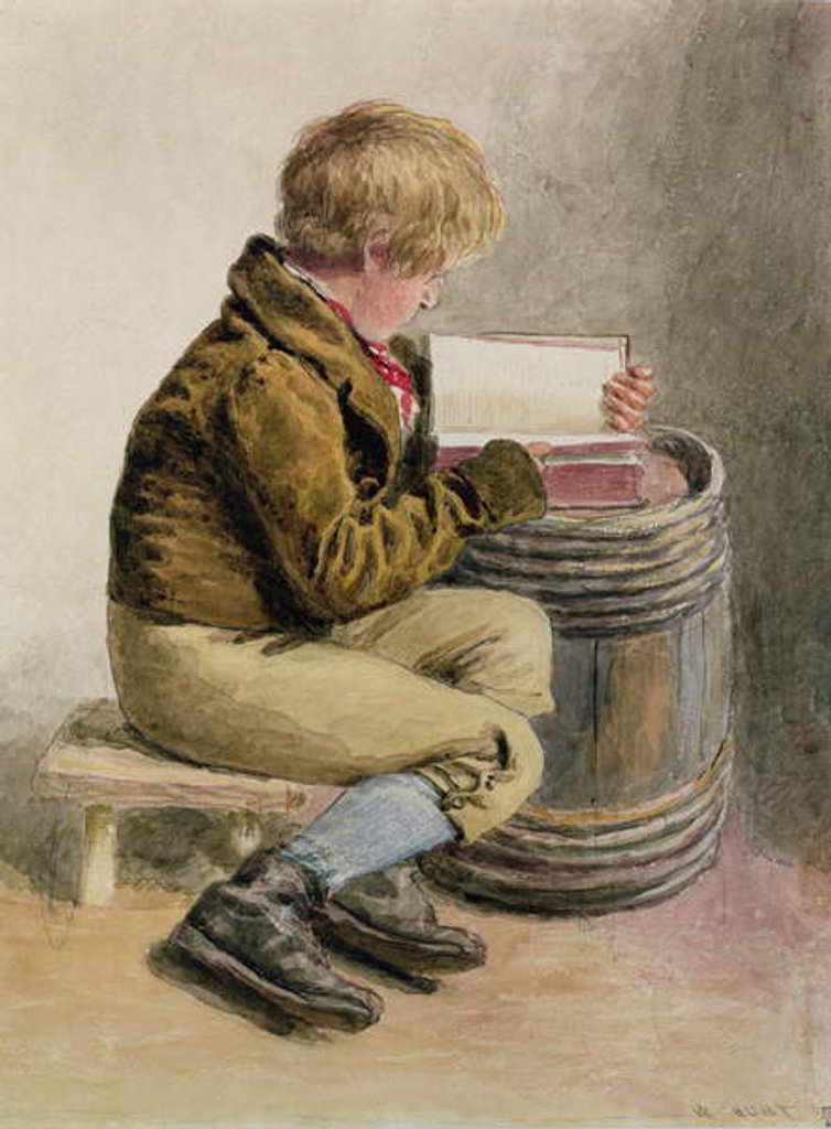 Detail of Little boy reading a book by William Henry Hunt