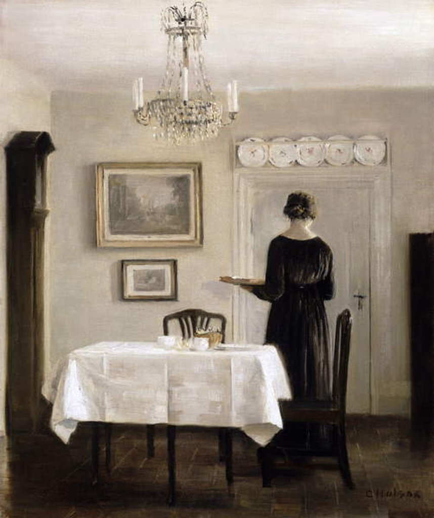 Detail of Interior with Lady Carrying Tray,c.1905 by Carl Holsoe