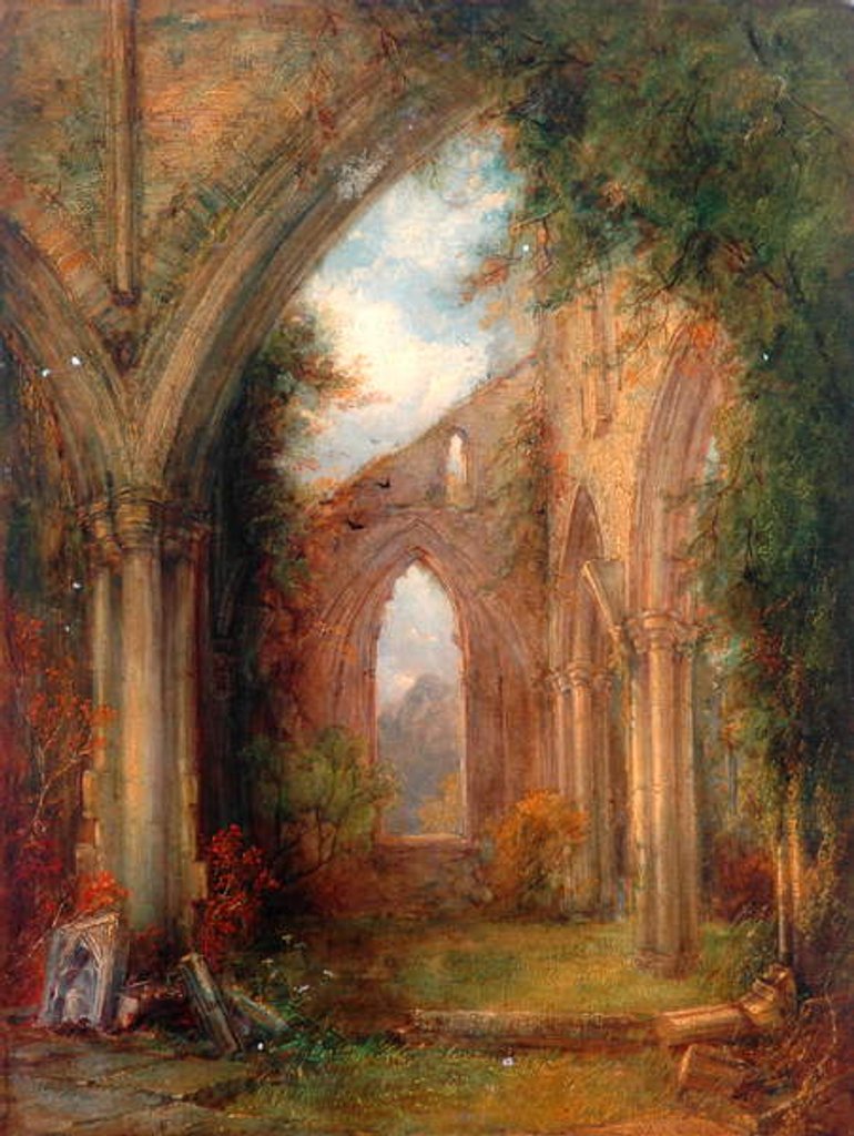 Detail of Part of the Ruins of Tintern Abbey by Thomas Creswick