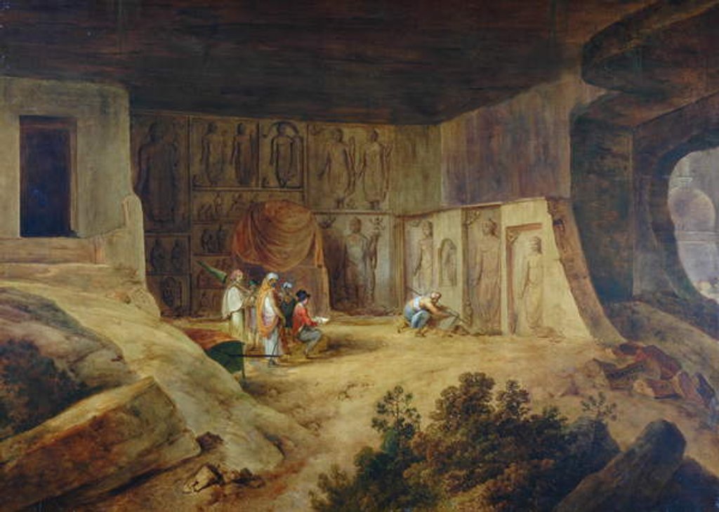 Detail of Inside Of Kanaree Cave At Salsette, 1827 by Thomas Daniell
