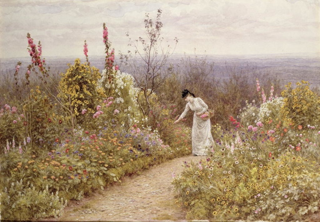 Detail of A Garden In October, Aldworth, 1891 by Helen Allingham