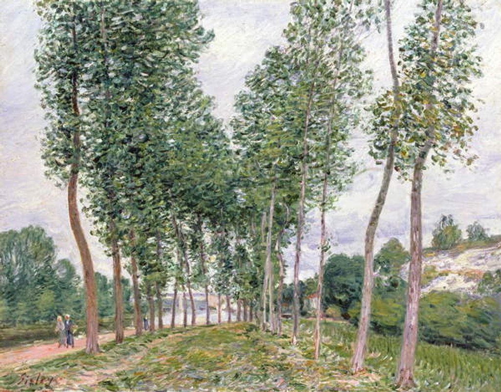 Detail of The Avenue of Poplars along the Banks of the Loing, 1892 by Alfred Sisley