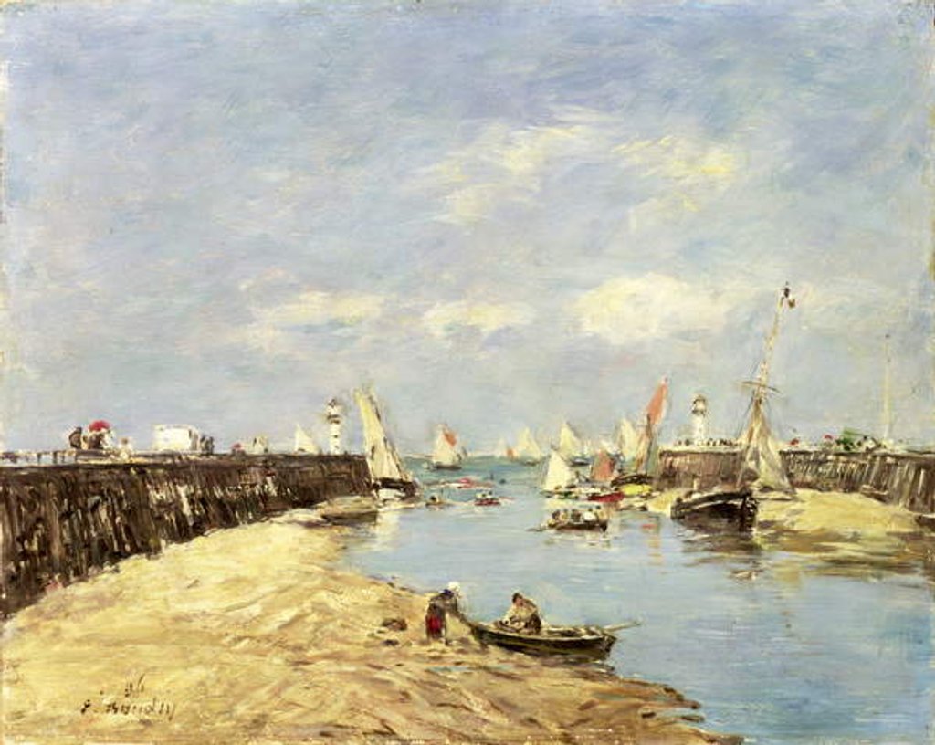 Detail of Trouville, the Jetty and the Basin, 1896 by Eugene Louis Boudin