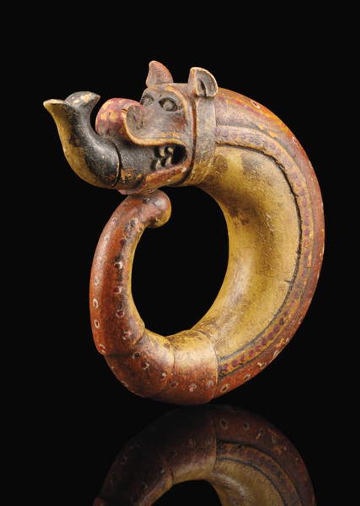 Detail of Dragon-shaped powder flask, possibly Gujarat by Indian School