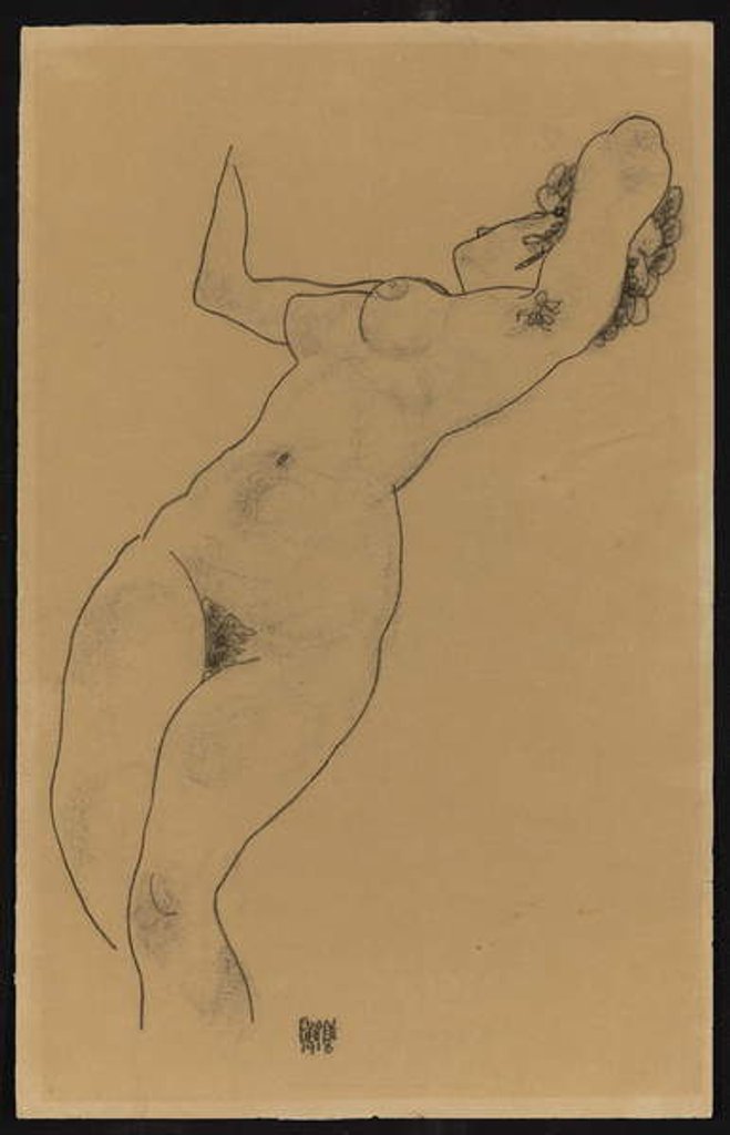 Detail of Reclining nude, 1918 by Egon Schiele