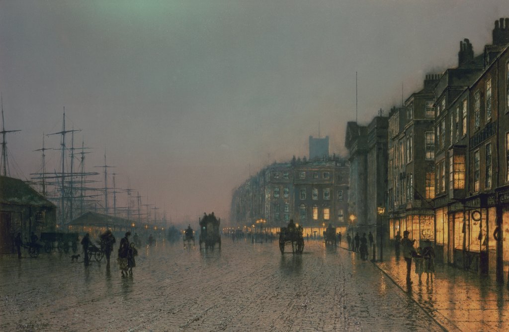 Detail of Liverpool Docks from Wapping, c.1870 by John Atkinson Grimshaw