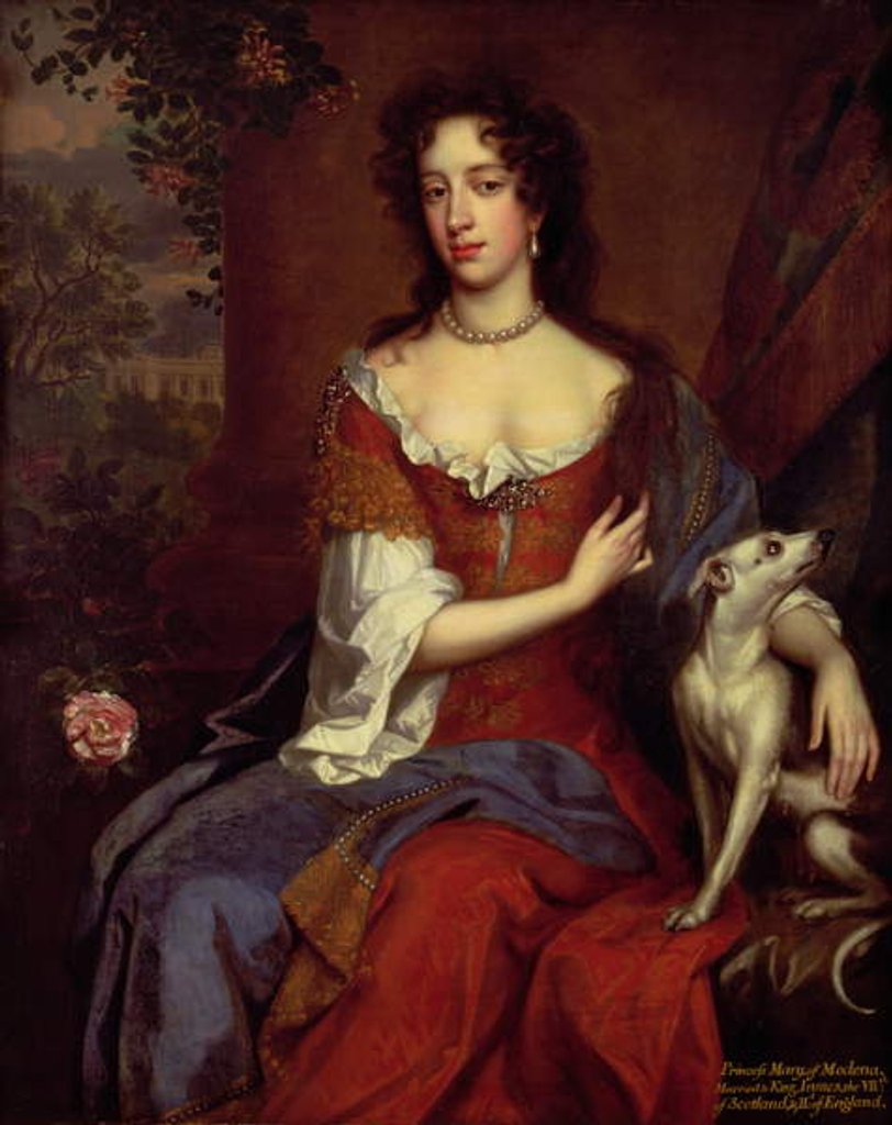 Detail of Portrait of Mary of Modena, Second Wife of James II, c.1685 by William Wissing or Wissmig