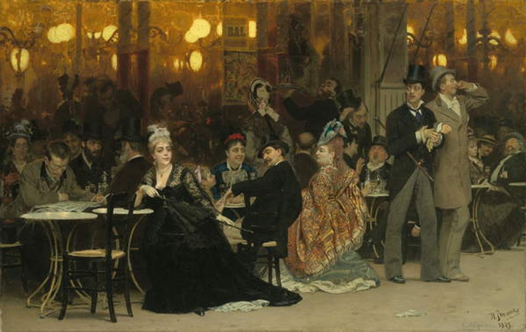 Detail of A Parisian Cafe, 1875 by Ilya Efimovich Repin