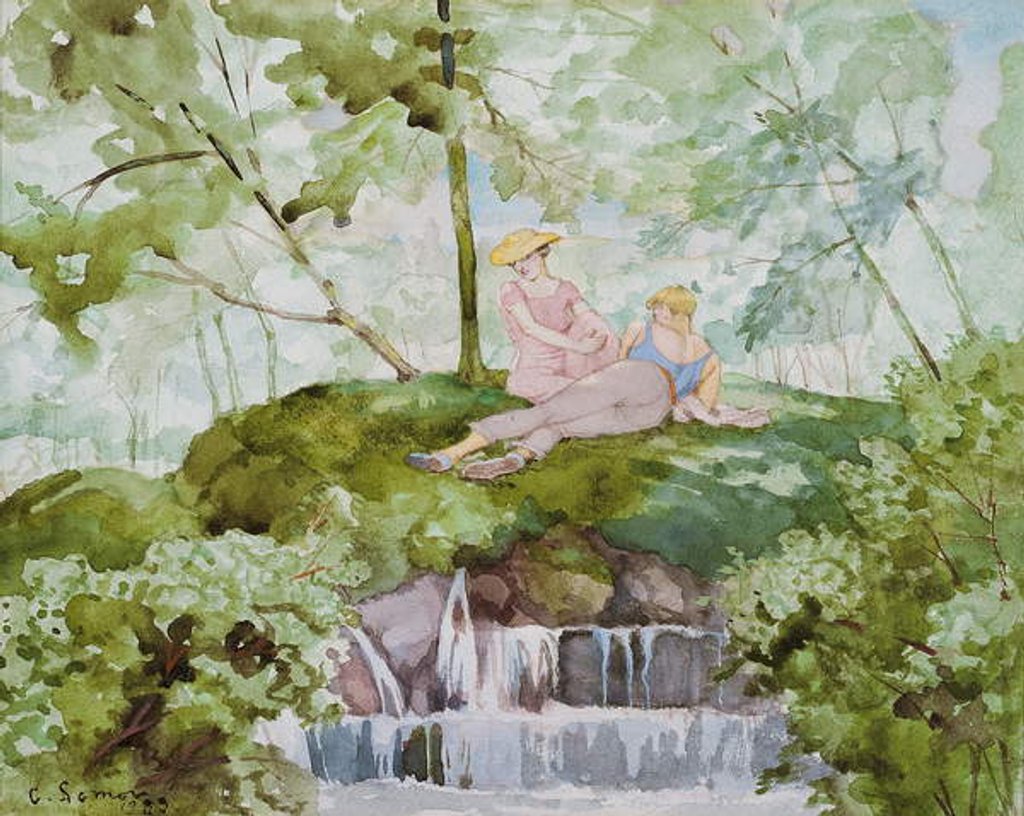 Detail of Lovers in a Landscape, 1933 by Konstantin Andreevic Somov