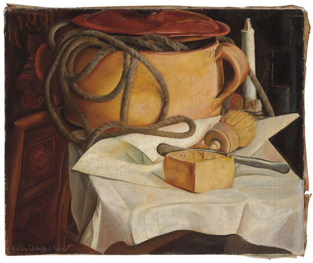 Detail of Still Life with Candle by Boris Dmitrievich Grigoriev