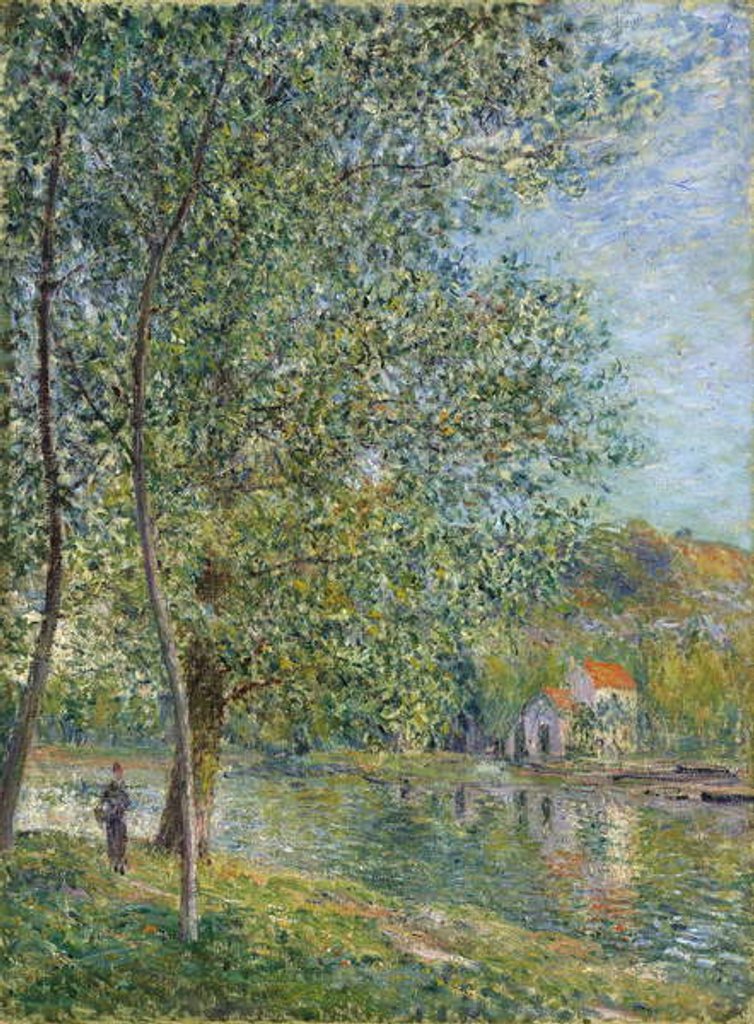 Detail of Morning Near the Loing; Matin pres du Loing, 1879 by Alfred Sisley
