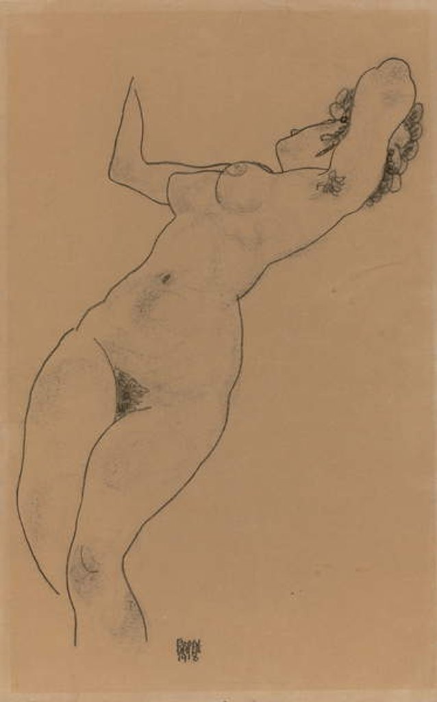 Detail of Reclining Nude; Liegender Akt, 1918 by Egon Schiele