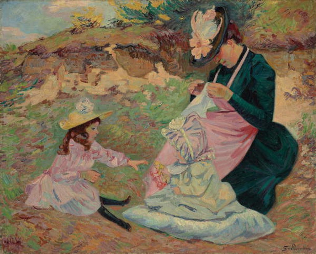 Detail of Madame Guillaumin and Her Daughters; Madame Guillaumin et Ses Filles, c.1892 by Jean Baptiste Armand Guillaumin
