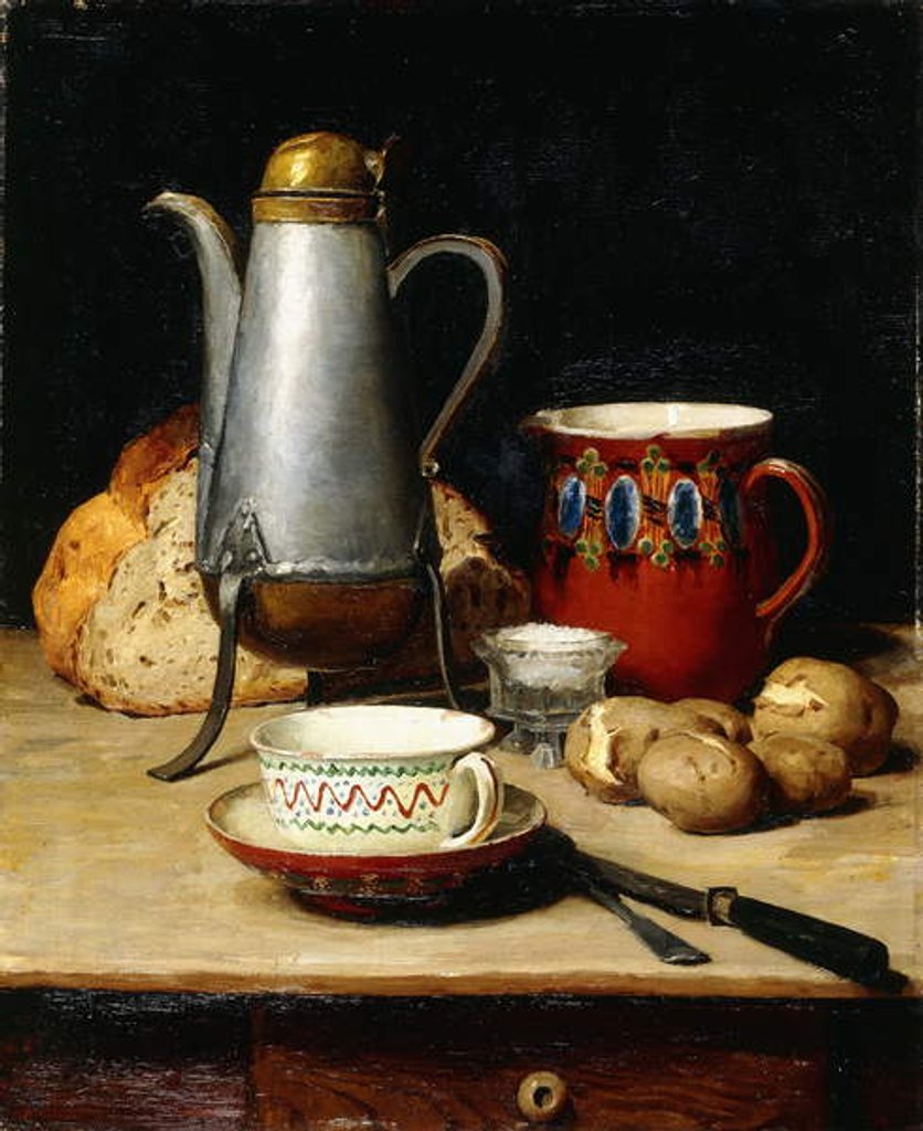 Detail of Still Life: Coffee and Potatoes, 1897 by Albert Anker