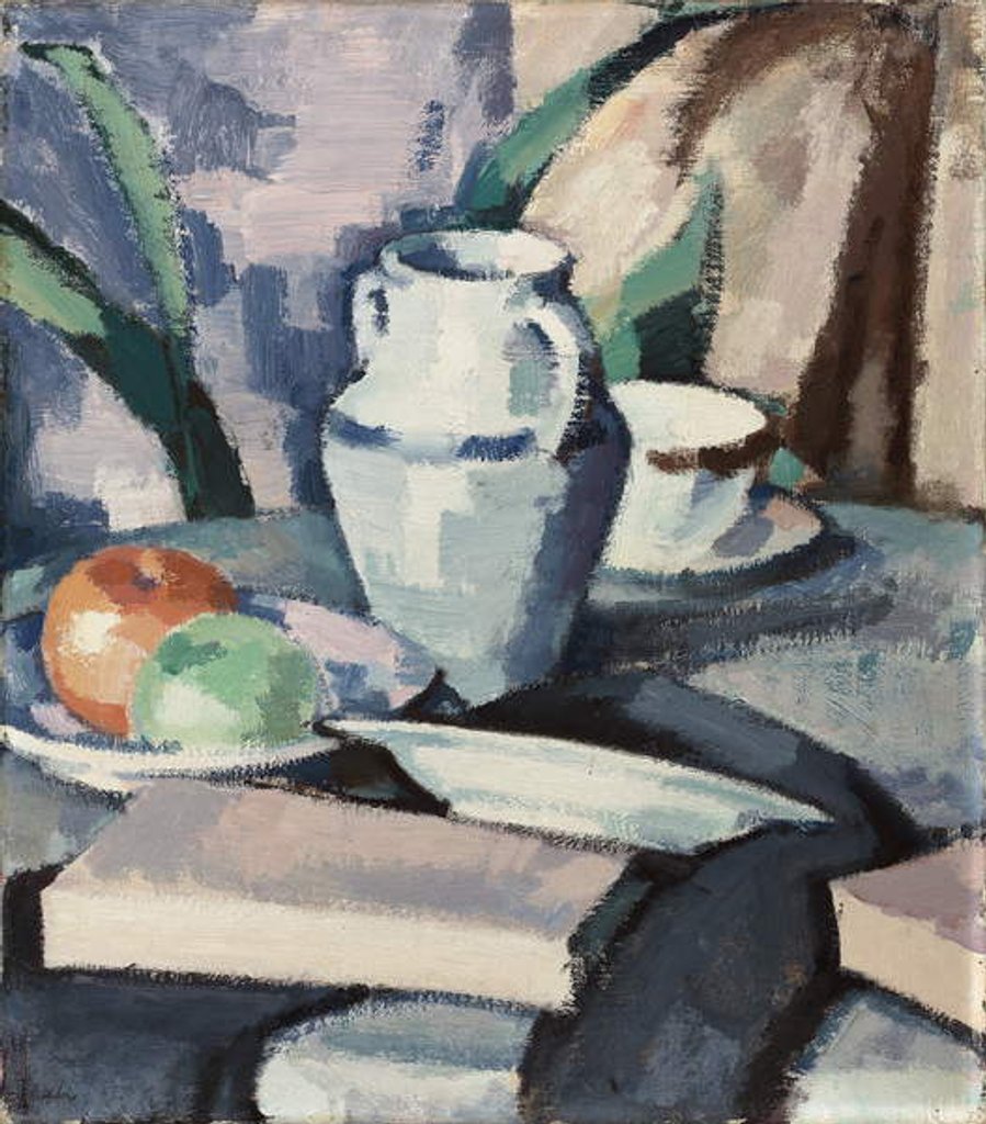 Detail of Still life with Vase and Books by Samuel John Peploe