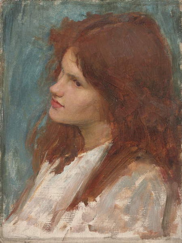 Detail of Head of a Girl, c. 1892-1900 by John William Waterhouse