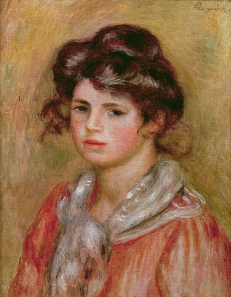 Detail of Young Girl with a White Handkerchief, c.1907 by Pierre Auguste Renoir