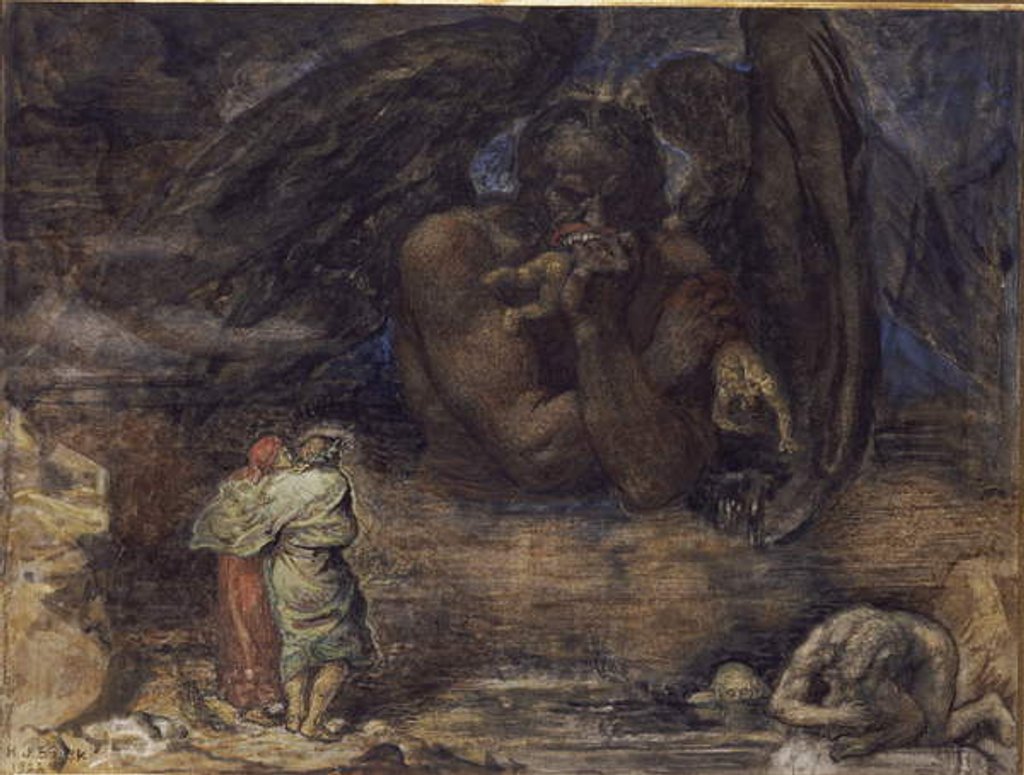 Dante and Virgil Encounter Lucifer in Hell, 1923 by Henry John Stock