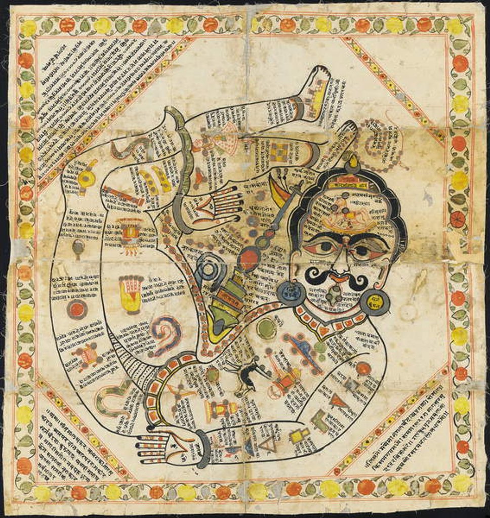 Detail of Jain tantric painting, Rajasthan by Indian School