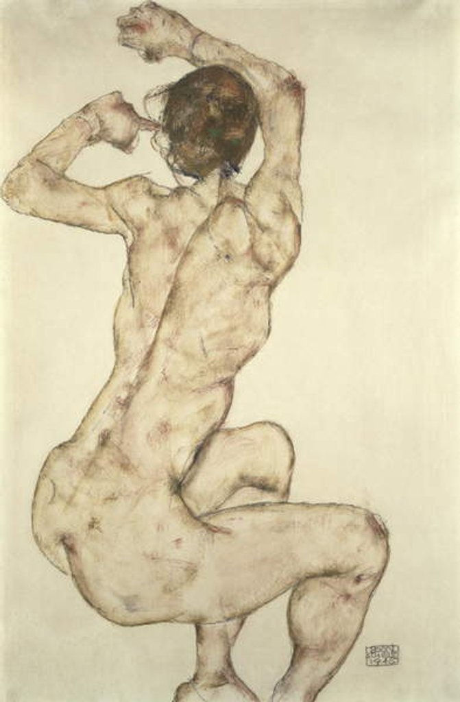 Detail of A Crouching Nude, 1915 by Egon Schiele
