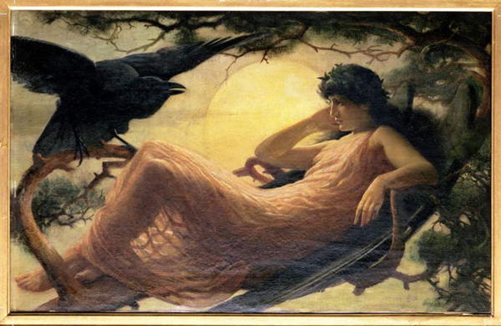 Detail of An the Night The Raven Sings, Bosom'd High in the Tufted Trees, Where Perhaps some Beauty Lies by John Scott