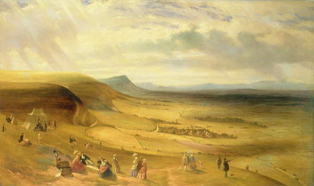 Detail of Extensive View of Devil's Dyke, Newmarket With Gentry Picnicking, c.1840 by English School