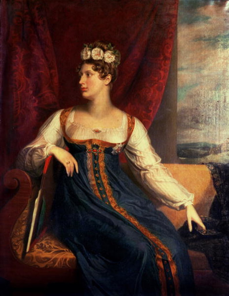 Detail of Portrait of Princess Charlotte Augusta of Wales by George Dawe