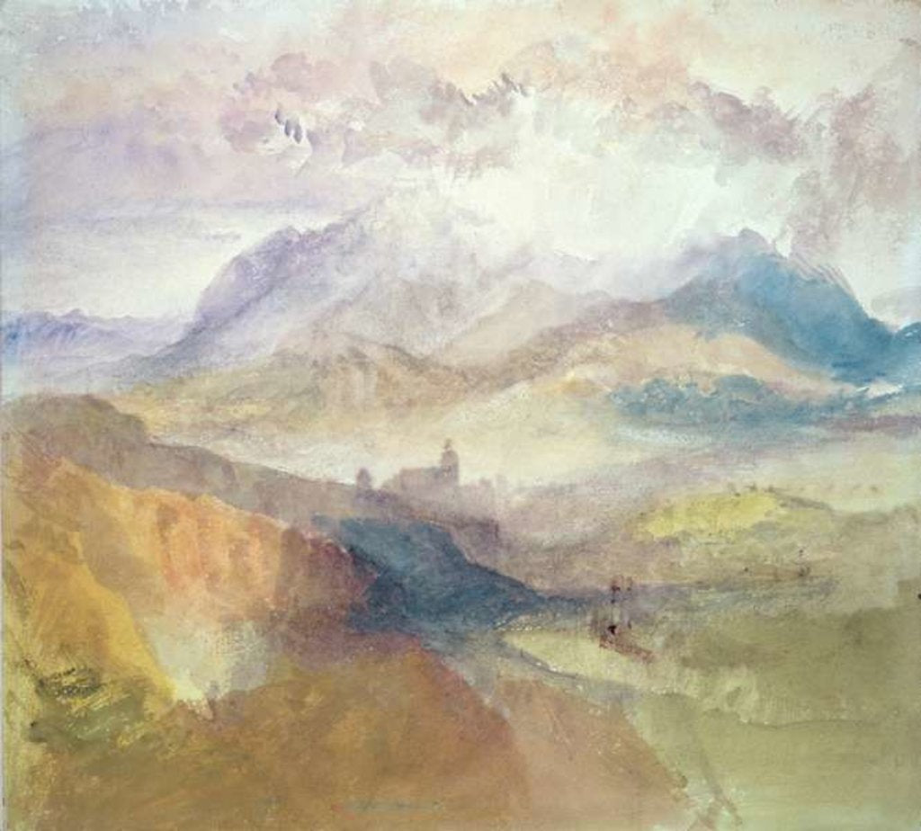 Detail of View along an Alpine Valley, possibly the Val d'Aosta by Joseph Mallord William Turner