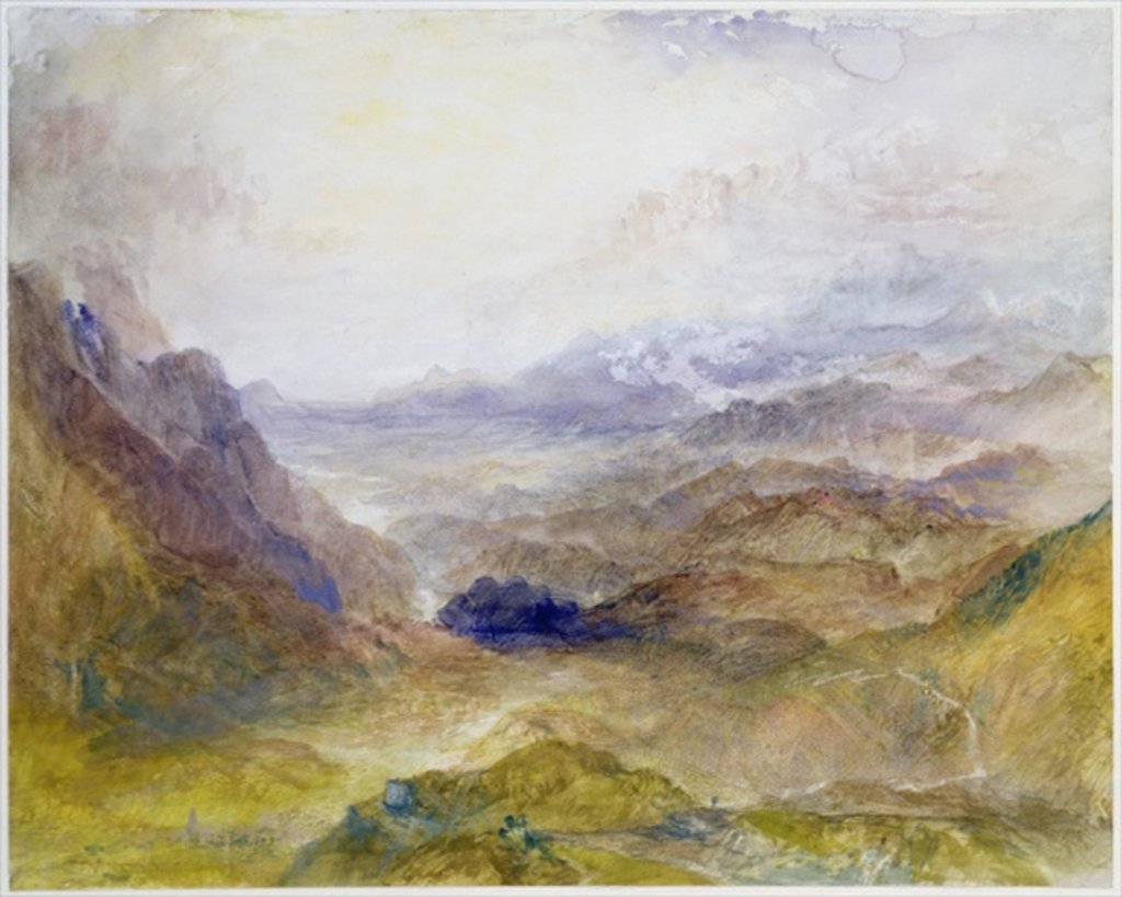 Detail of View along an Alpine Valley, possibly the Val d'Aosta by Joseph Mallord William Turner