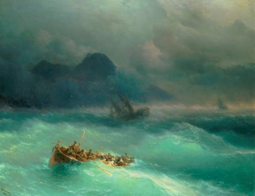 Detail of The Shipwreck, 1873 by Ivan Konstantinovich Aivazovsky