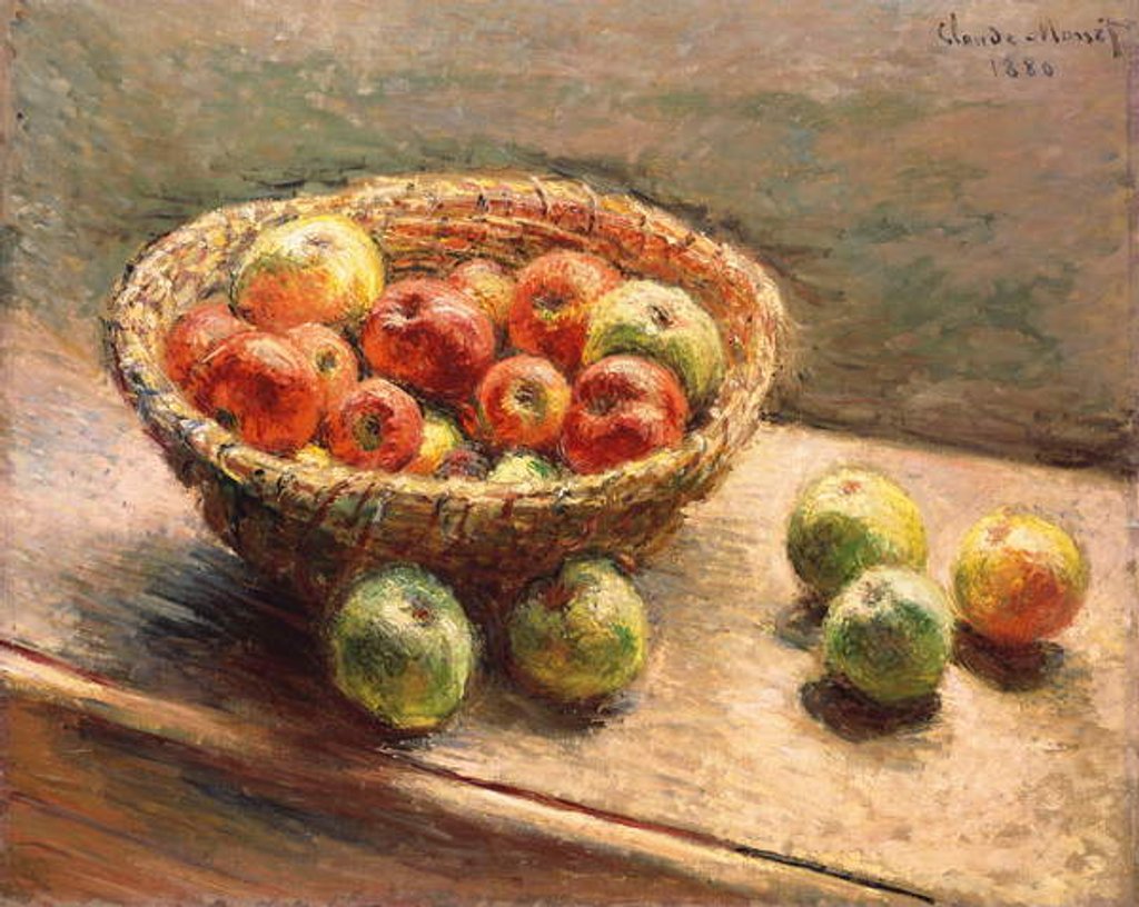 Detail of A Bowl of Apples; Le Panier de Pommes, 1880 by Claude Monet