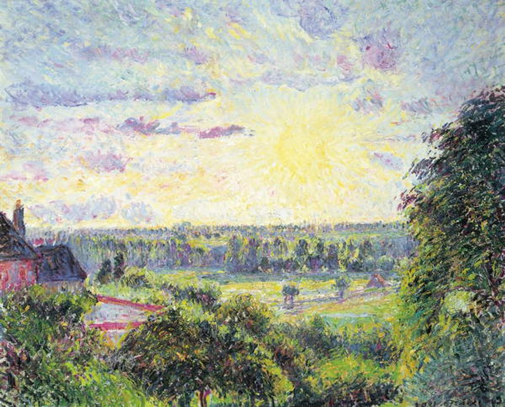 Detail of Sunset at Eragny, 1891 by Camille Pissarro