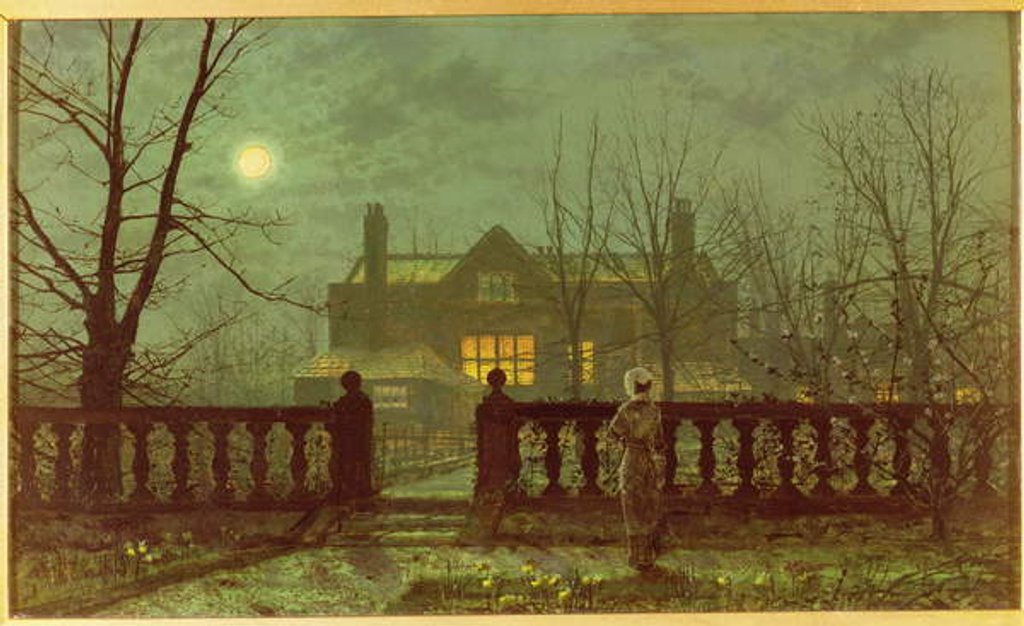 Detail of Lady in a Garden by Moonlight, 1892 by John Atkinson Grimshaw