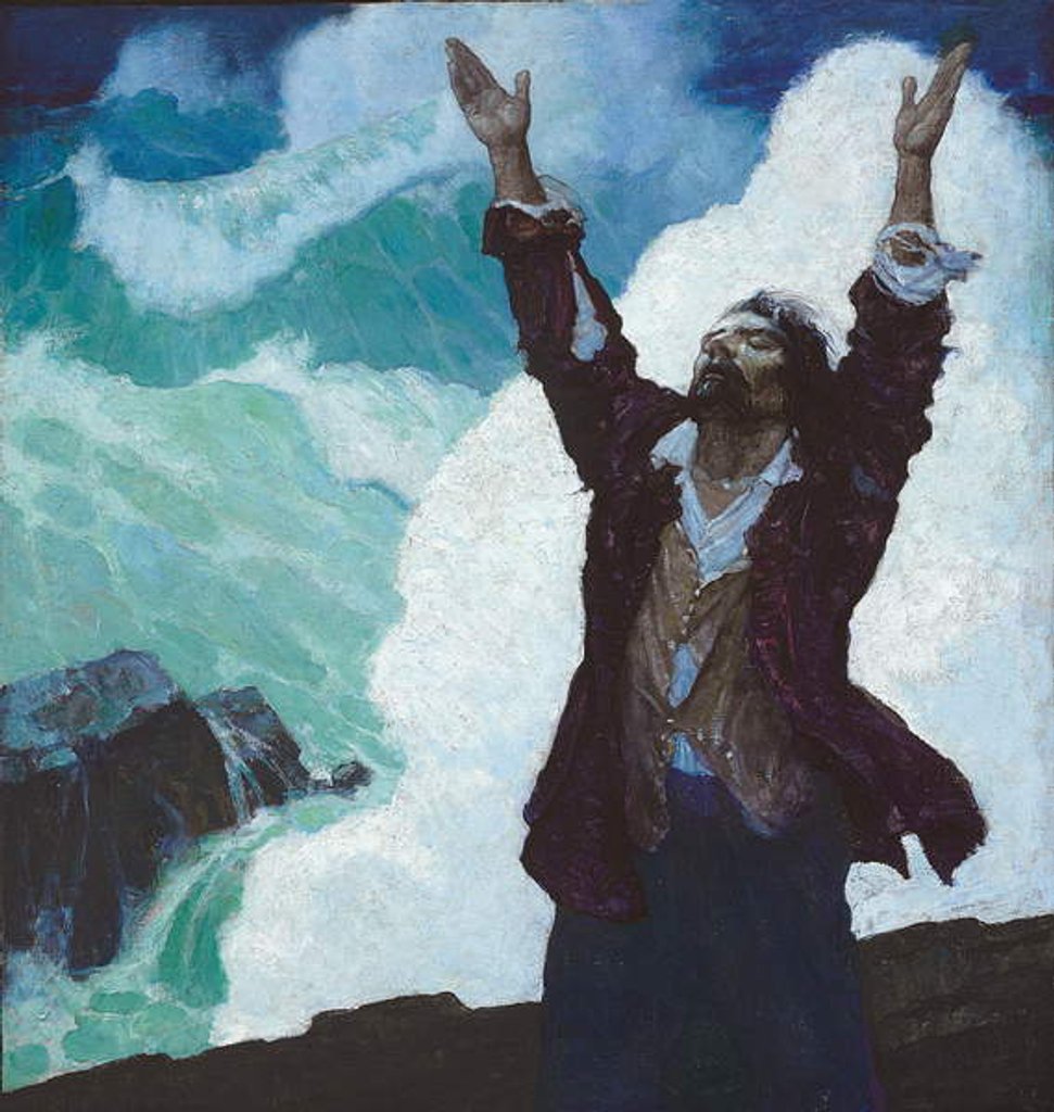 Detail of Robinson Crusoe: Cover, 1920 by Newell Convers Wyeth