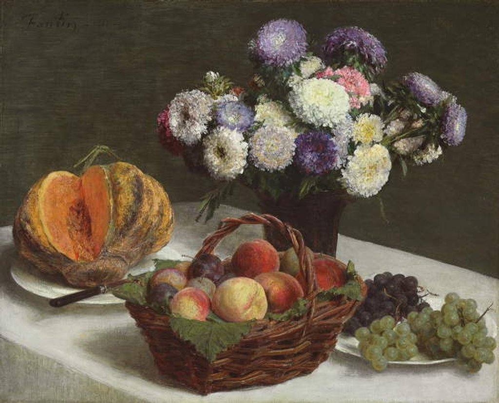 Detail of Flowers and Fruits, 1865 by Ignace Henri Jean Fantin-Latour