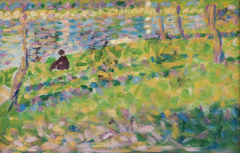 Detail of Landscape, Seated Man, 1884-1885 by Georges Pierre Seurat