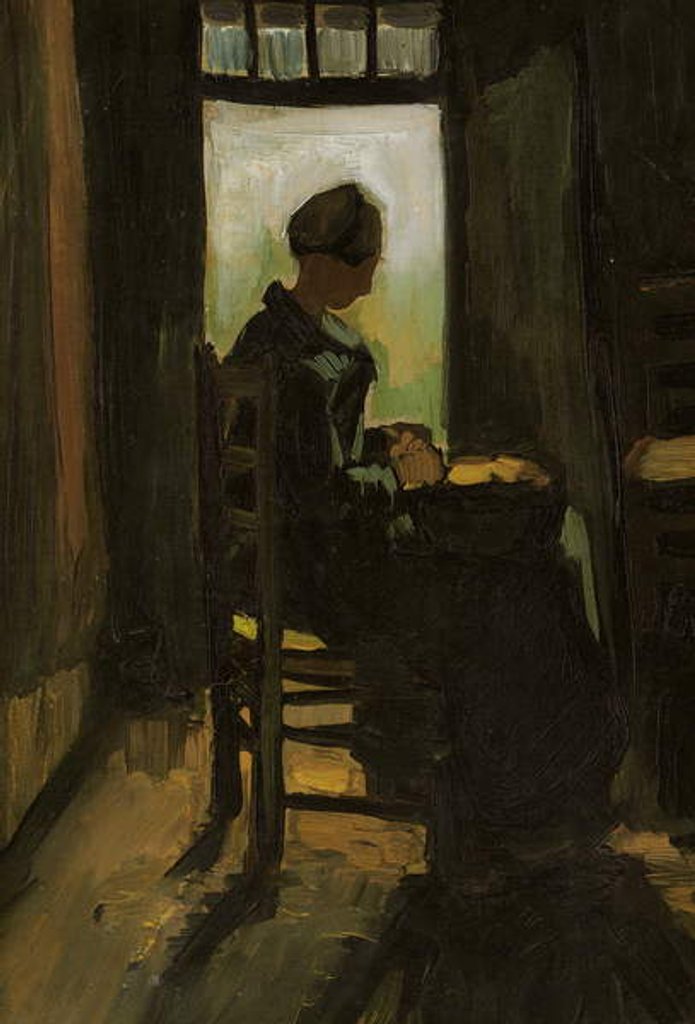 Detail of Woman Seated Before an Open Door, Peeling Potatoes, 1885 by Vincent van Gogh