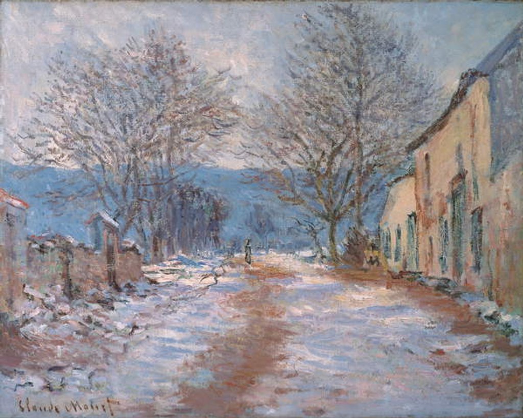 Detail of Snow in Limetz; Effet de neige a Limetz, 1886 by Claude Monet