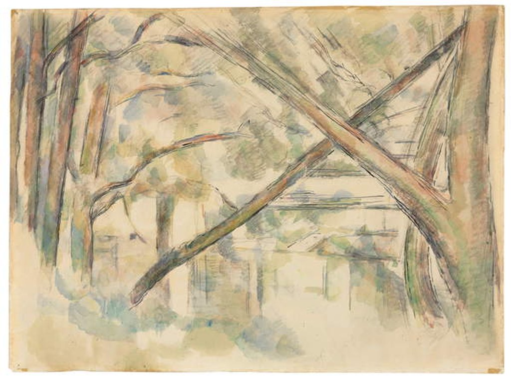 Detail of Crossing Trees on the Water Edge II; Arbres se croisant au bord de l'eau, II, c.1896 by Paul Cezanne