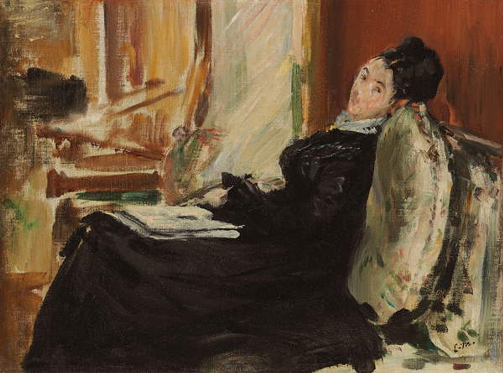 Detail of Young Woman with Book; Jeune femme au livre, c.1875 by Edouard Manet