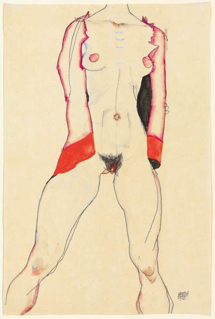 Detail of Female Torso; Weiblicher Torso, 1913 by Egon Schiele