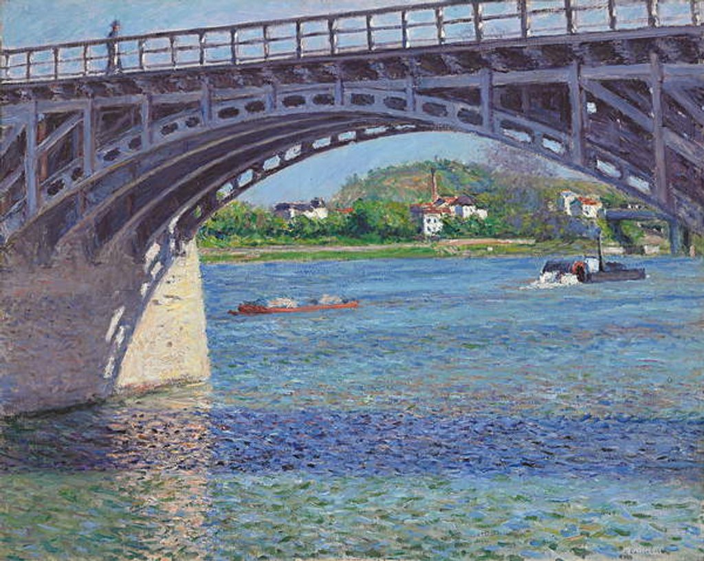 Detail of The Argenteuil Bridge and the Seine; Le pont d'Argenteuil et la Seine, c.1883 by Gustave Caillebotte