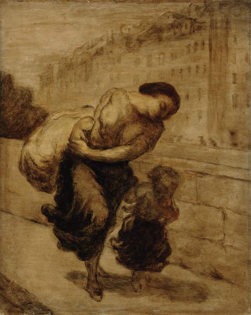 Detail of The Burden; Le Fardeau, c.1855-1856 by Honore Daumier