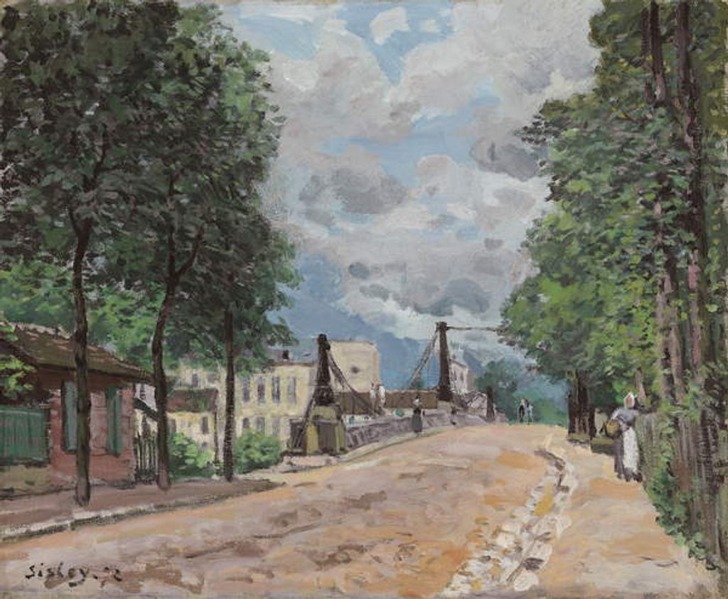 Detail of The Road of Gennevilliers; La route de Gennevilliers, 1872 by Alfred Sisley