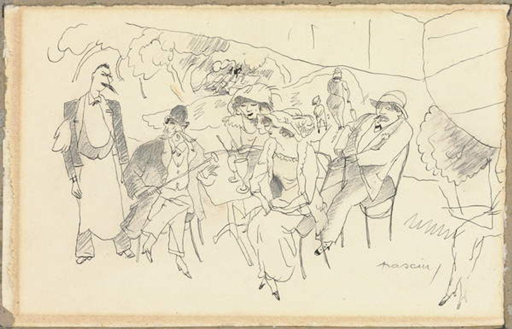 Detail of Scene of Figures by Jules Pascin